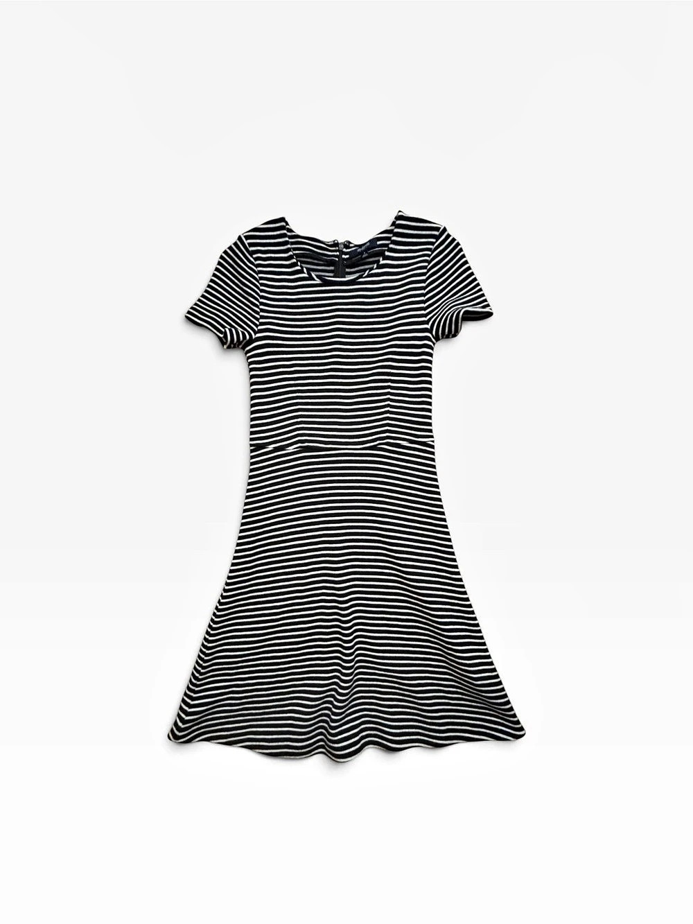 Madewell Gallerist Dress in Black White Striped Fit Size Small